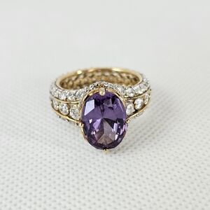 Authentic Color Change Sapphire 18k Vermeil Ring Size 9.5!
